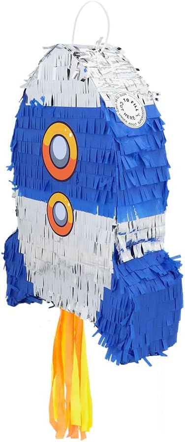 Boland 50514 - Pinata Rakete, 56 x 23 cx 18 cm, Hängedeko, Dekoration für Geburtstag, Mottoparty und