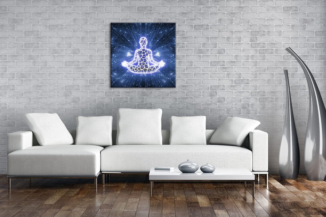 Yoga Meditation Format: 70x70 als Leinwandbild, Motiv fertig gerahmt auf Echtholzrahmen, Hochwertige