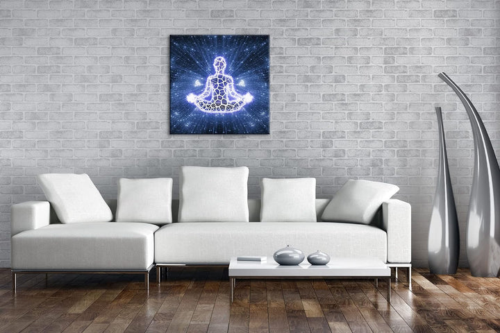 Yoga Meditation Format: 70x70 als Leinwandbild, Motiv fertig gerahmt auf Echtholzrahmen, Hochwertige