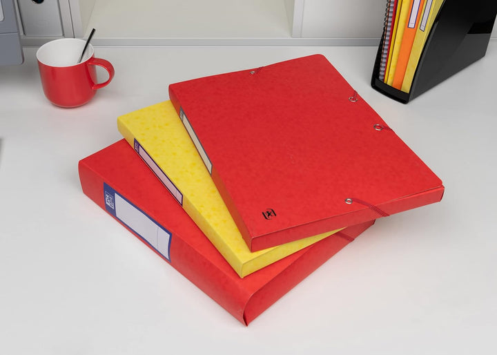 Oxford Sammelbox A4, aus Karton mit 2, 5 cm Rückenbreite, rot, 12 Stück 2,5 cm Rückenbreite rot, 2,5