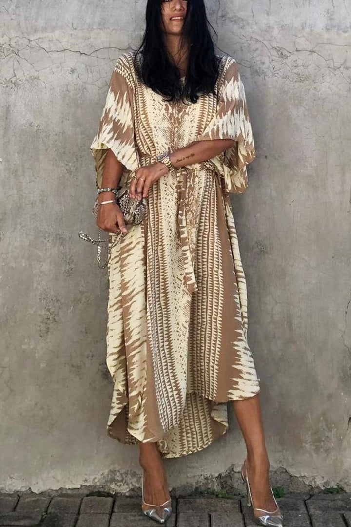 YouKD Sommer Blumen Long Kaftan Bohemian Loungewear Beach Badeanzug Vertuschen Maxi Robe für Frauen