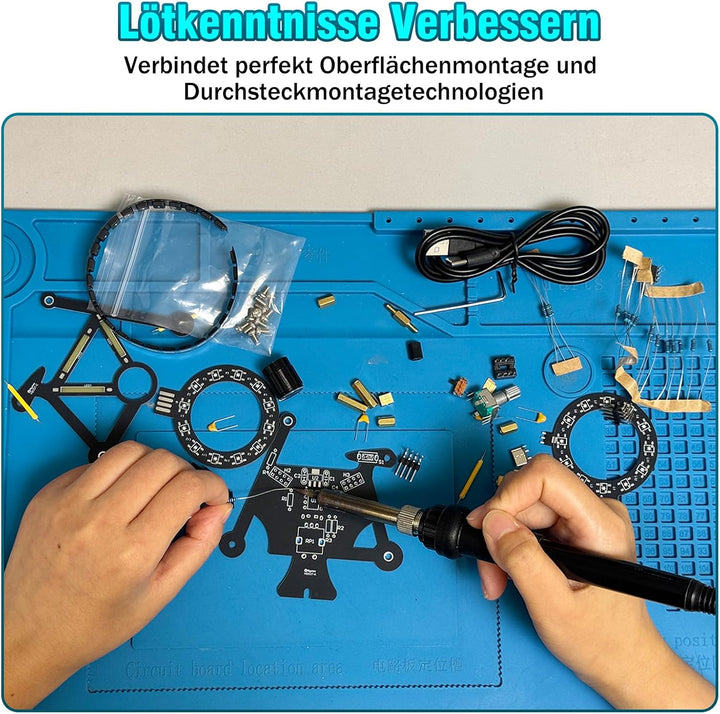 DONGKER Löt Bausatz, Fahrrad Styling RGB LED Licht Löten Übungssatz, DIY Lötprojekt Lampen Bausatz m