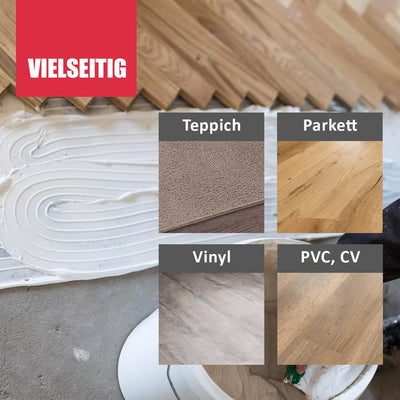 Bodenkleber 1kg - Universalkleber Teppich, PVC, CV, Linoleum, Kork, Vinylboden kleben, Parkett Klebe