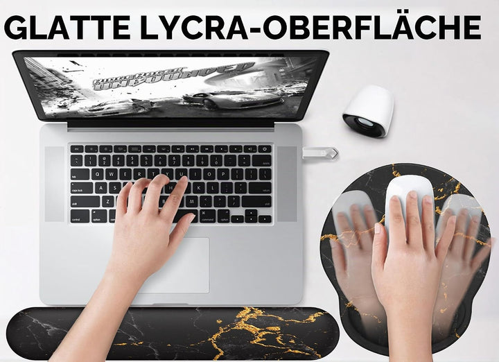Mauspad mit Gelkissen,Mousepad mit Handauflage Ergonomisches, Bequemes Computer-Handballenauflage Ma