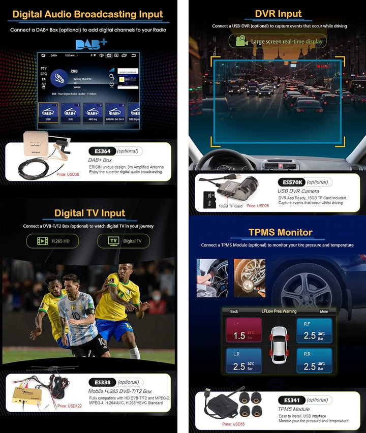 Erisin 8.4 Zoll 8-Kern 4GB+64GB Android 14 Autoradio Bluetooth GPS Navigation für Porsche Cayenne Ka