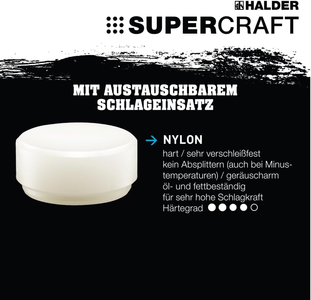 Supercraft Schonhammer, mit bruchsicherem Stahlrohrstiel und ergonomisch geformtem, rutschsicherem G