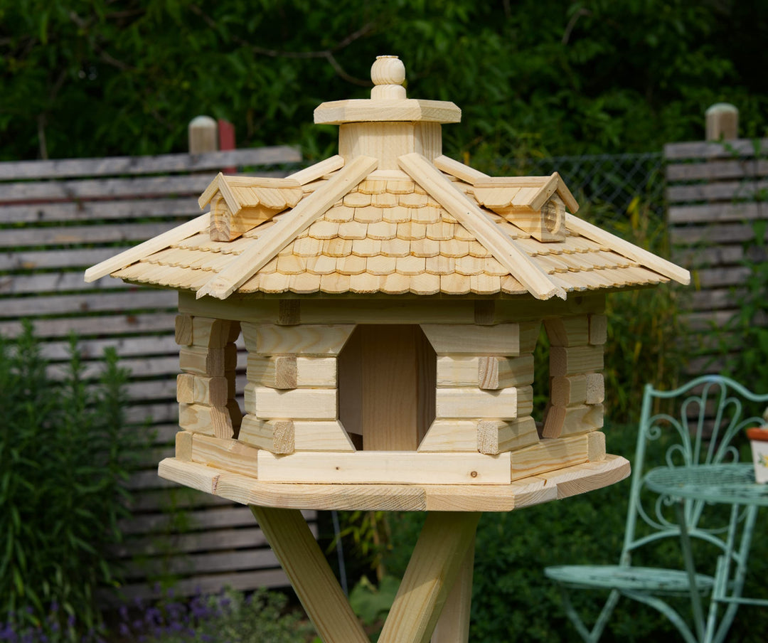 Vogelhaus V16 Natur Holzschindeldach (Grösse Standard L Solar, Dach Holzschindeln Natur) Grösse Stan