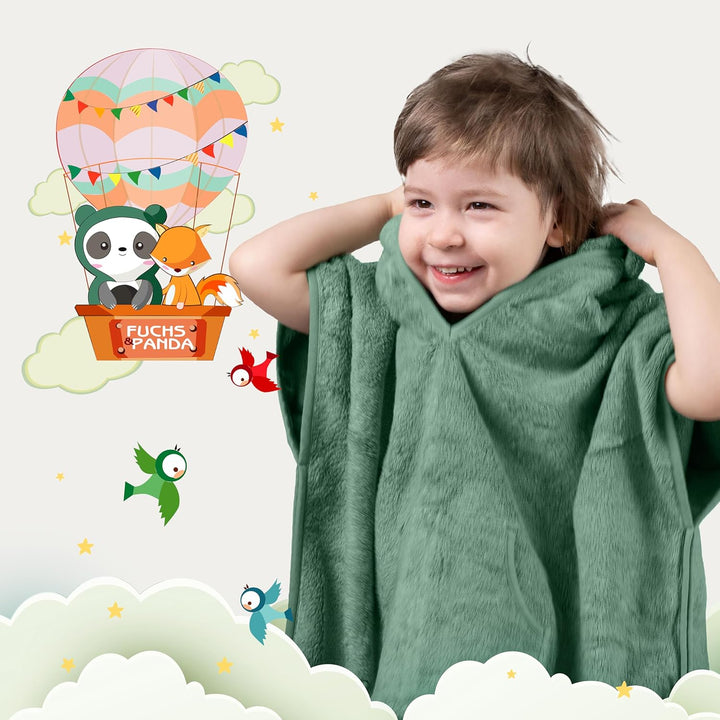 Fuchs&Panda® Badeponcho Kinder EXTRA warm, weich & kuschelig (100% Bambus) | Badeponcho Baby | Handt