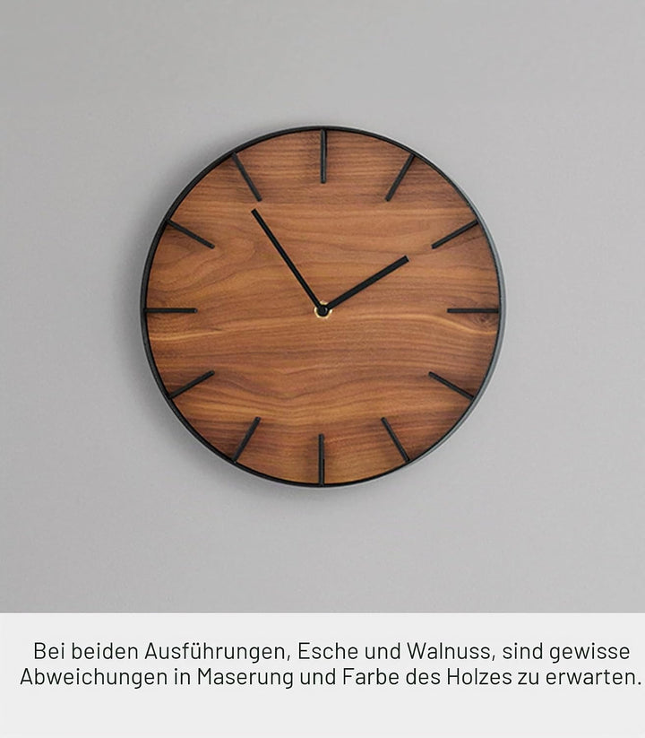 Wall clock - Rin - brown Schwarz Single, Schwarz Single
