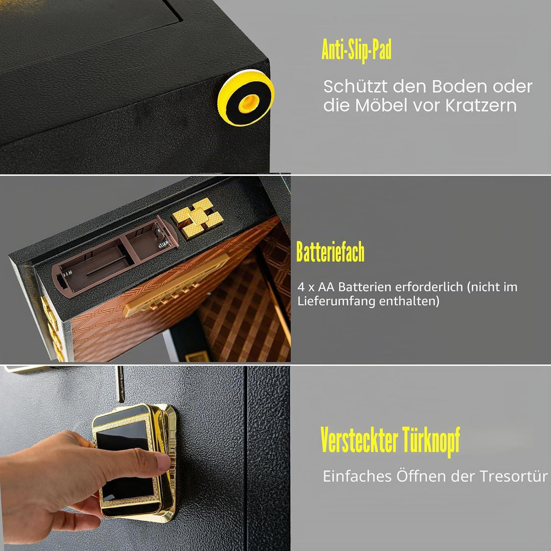 LIFEZEAL 42,5L Schranktresor, Safe Tresor mit Lock Box, Möbeltresor Wandtresor mit verstellbares Fac