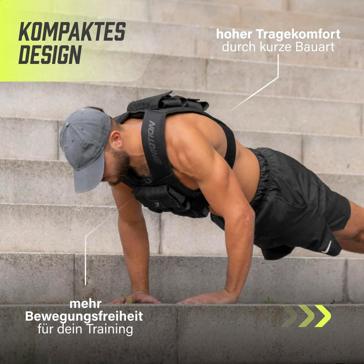 Müller & Blum Premium Gewichtsweste 20 kg oder 10 kg, Verstellbare Trainingsweste mit herausnehmbare