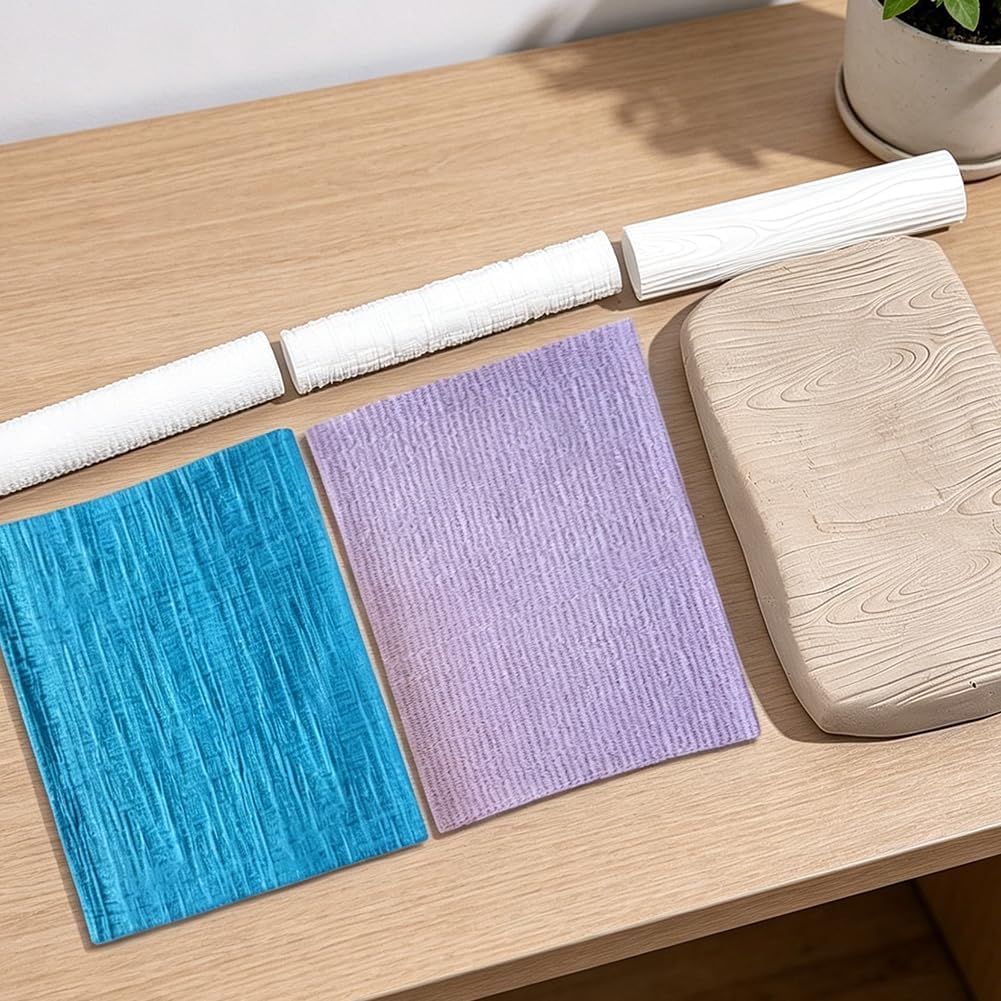 3 Stück Polymer Clay Struktur Roller Resin Prägung Töpferwerkzeug Ton Textur Roller Prägerollen Für