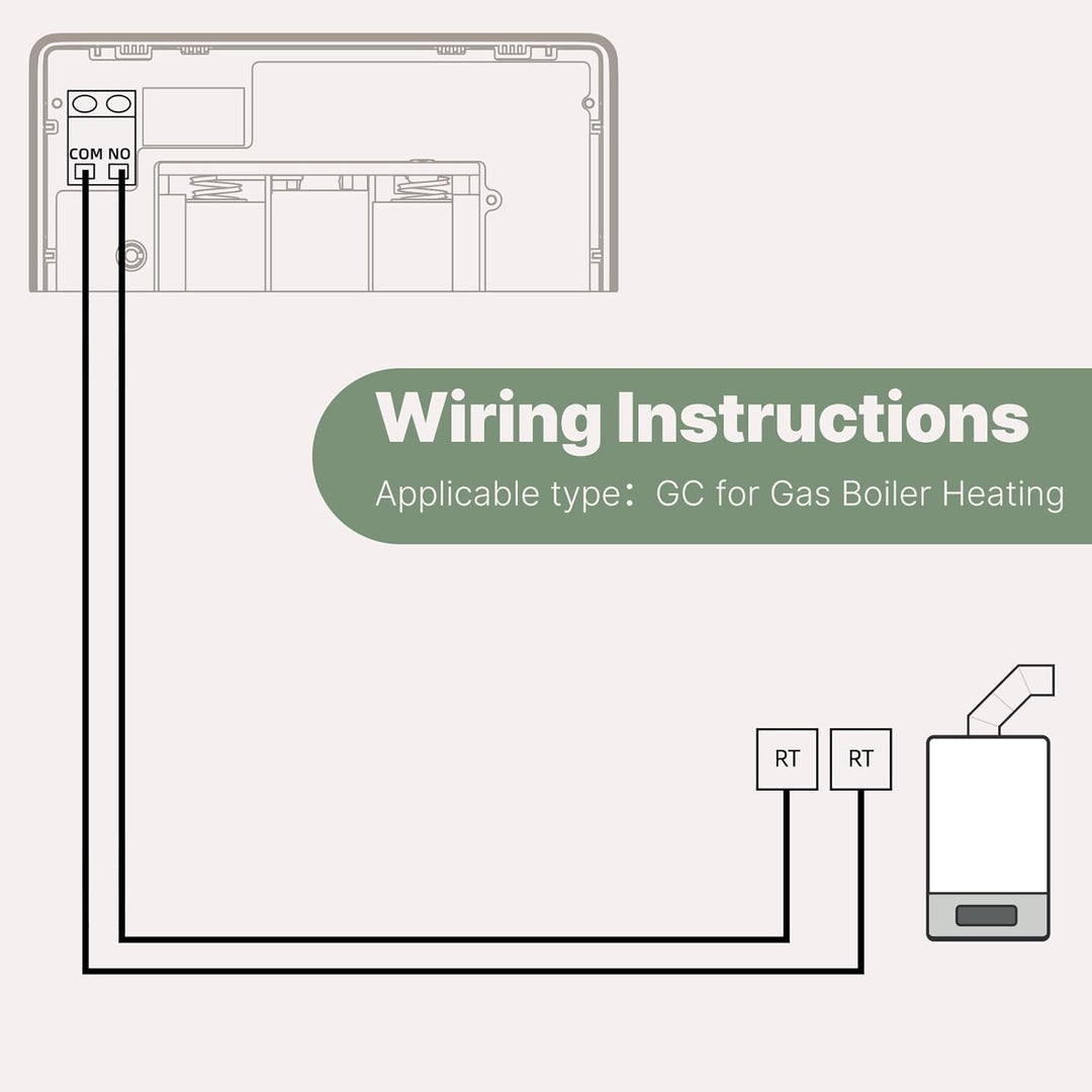 WLAN-Thermostat mit Batterien, Schwarz, Smart für Gasboiler, Touch-Display 86 x 86 mm, kompatibel mi