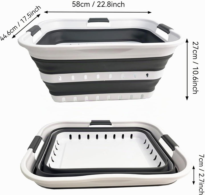 SAMMART Collapsible Plastic Laundry Basket - Foldable Pop Up Storage Container/Organizer - Portable