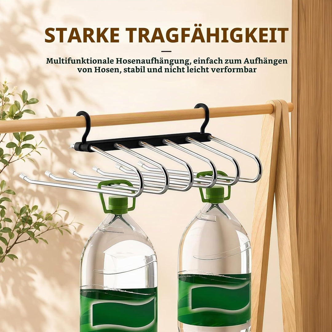 Sternstunde 6 in 1 Hosenbügel Platzsparend, Hosen Kleiderbügel aus Edelstahl Ausziehbar, Hosenhalter