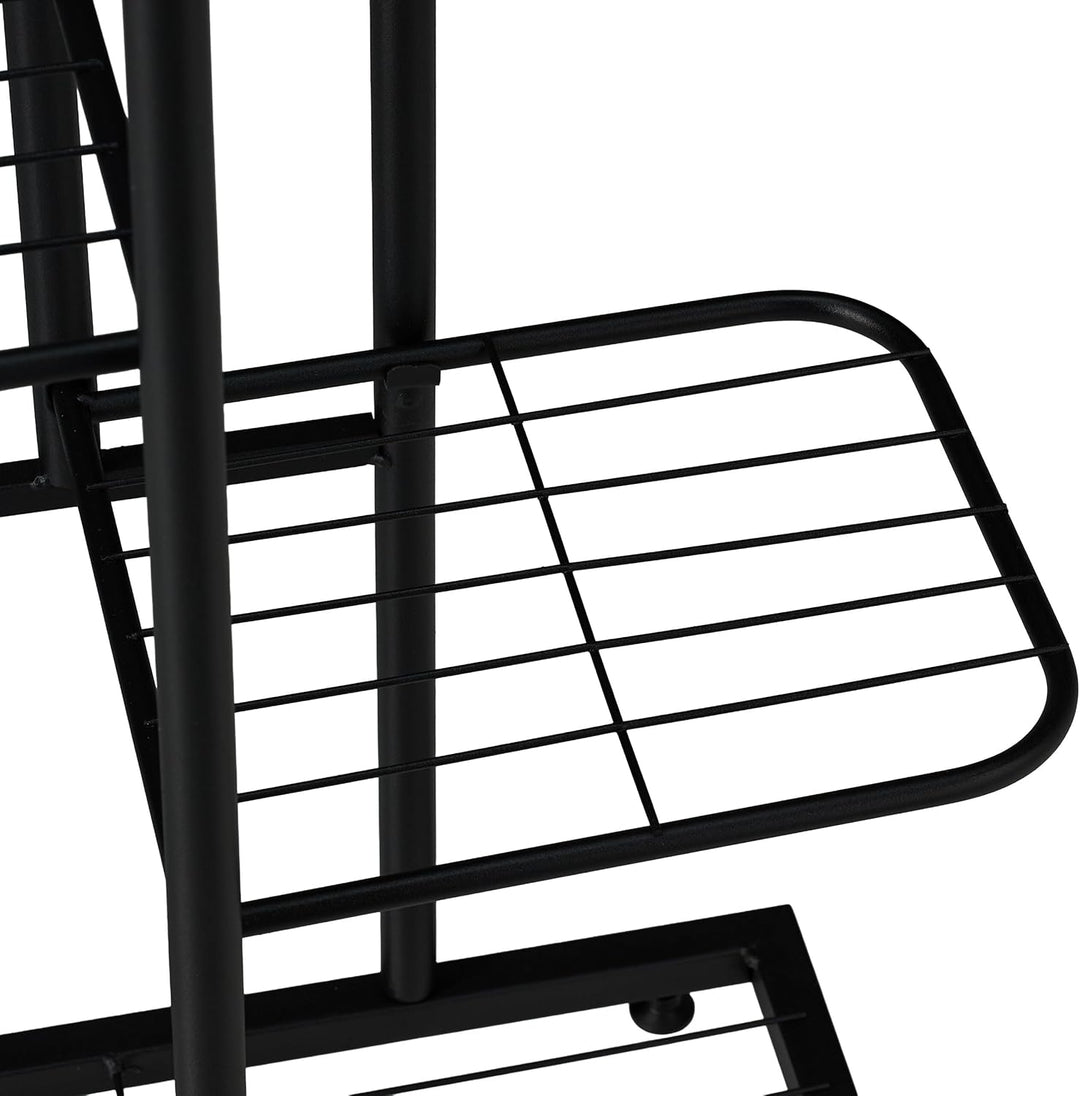 Relaxdays Blumenregal, 6 Ablagen für bis zu 7 Blumen- & Pflanzentöpfe, Metall, Pflanzentreppe, 109,5