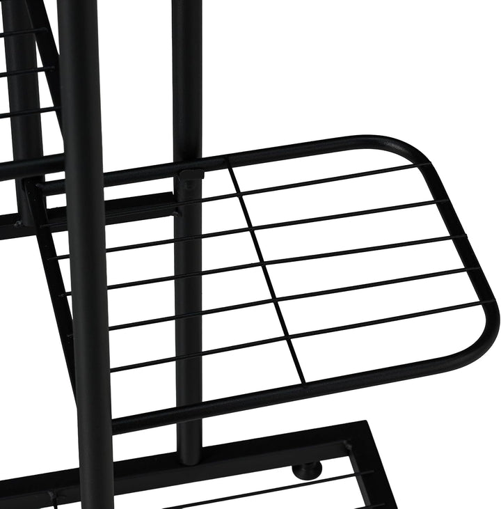 Relaxdays Blumenregal, 6 Ablagen für bis zu 7 Blumen- & Pflanzentöpfe, Metall, Pflanzentreppe, 109,5