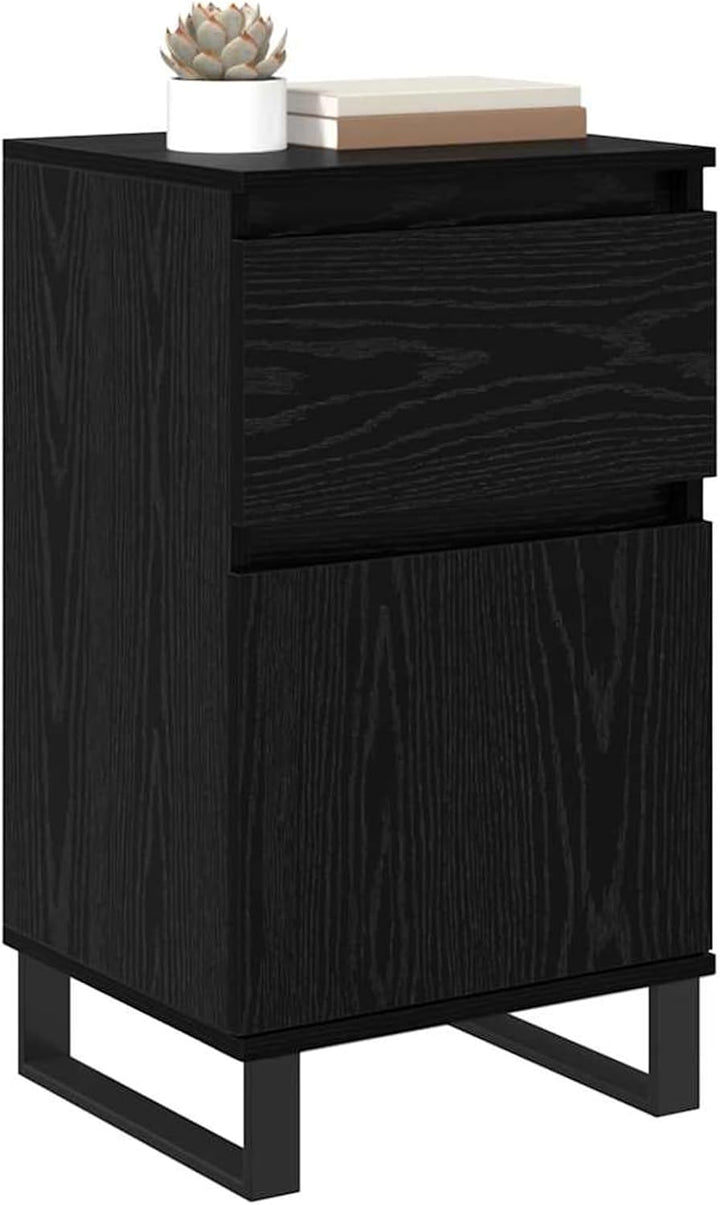 Homgoday Sideboard Schwarze Eiche 35 x 40 x 70 cm Holzwerkstoff Anrichte Model881770