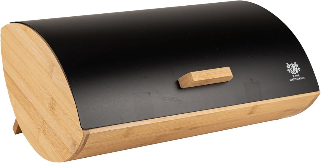 Brotkasten mit Deckel - Schwarz Brotbox Klein aus Holz - Bread Box - Brotaufbewahrung - Brotkästen -