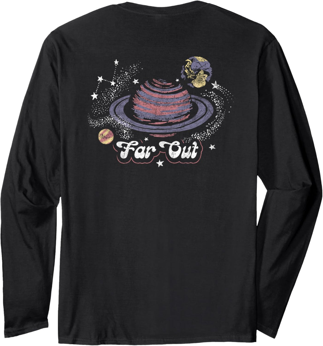 Trendy You're Outta This World Retro Solar System Front Back Langarmshirt