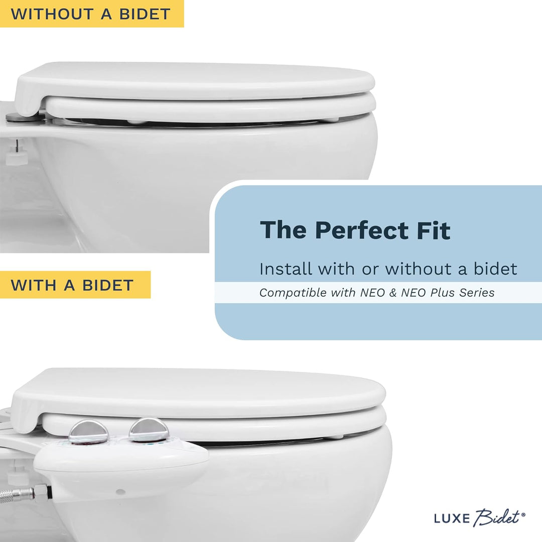 Luxe Bidet LUXE TS1008R Toilettensitz mit Absenkautomatik, Quick-Release-Scharnieren und rutschfeste