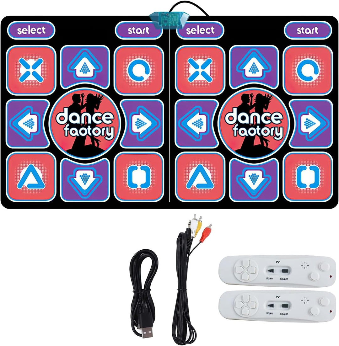 Tanzmatte für Kinder, doppelte Tanzmatte für TV, elektronisch mit kabellosem Controller, rutschfest,