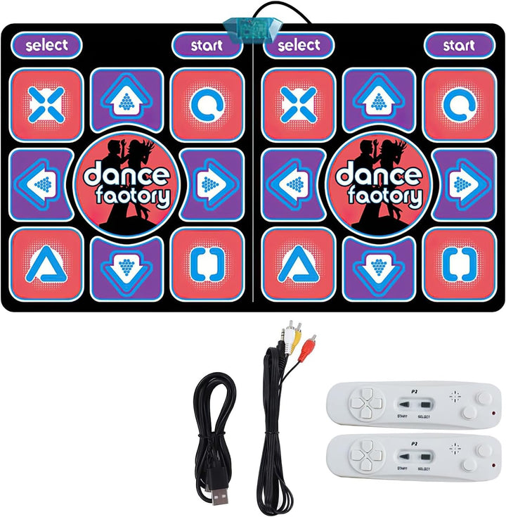 Tanzmatte für Kinder, doppelte Tanzmatte für TV, elektronisch mit kabellosem Controller, rutschfest,