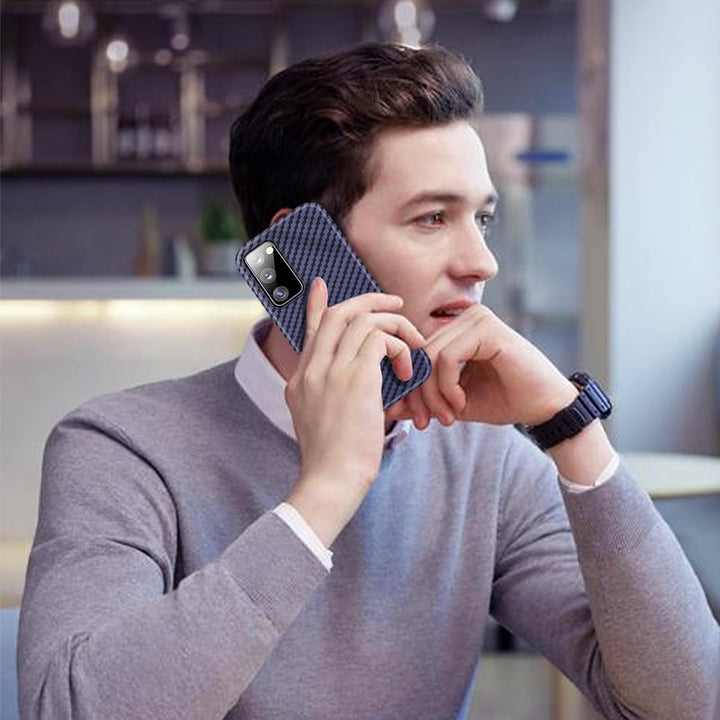 für Samsung S20 FE Hülle Carbon mit Schutzfolie Handyhülle S20 FE 5G Hart Case Ultra dünn Hybrid PC