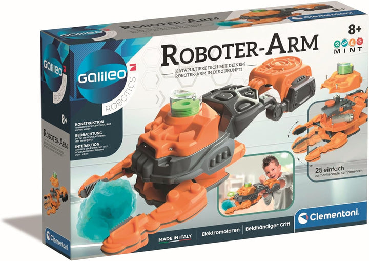 Clementoni Galileo Robotics – Roboter-Arm, Robotik für kleine Ingenieure, Mechanik & Technik, Spielz