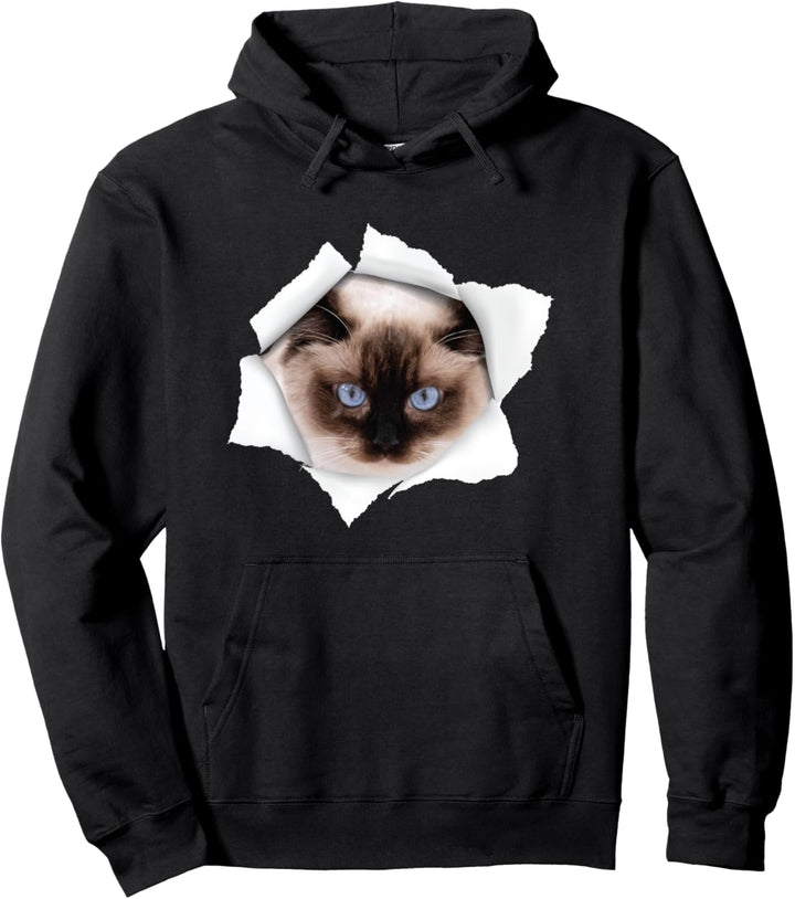 Niedliche Katze zerrissen - Ragdoll Cat Pullover Hoodie