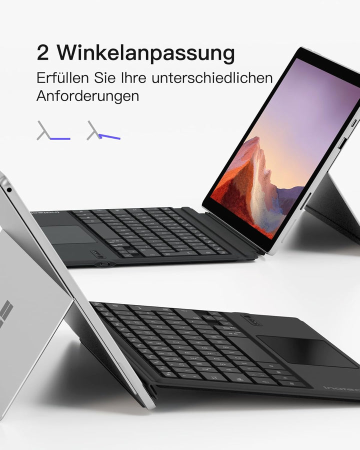 Inateck Surface Pro 7 Tastatur,Kompatibel mit Surface Pro 7/7+/6/5/4 mit Trackpad,Bluetooth 5.3, 7-F
