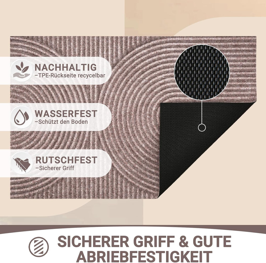 Fussmatte 40x60cm, rutschfeste Maschinenwaschbare Schmutzfangmatte, Teppich Wohnzimmer Innen und Aus