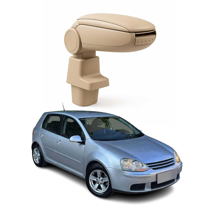 OMAC Mittelarmlehne Armlehne Mittelkonsole für VW Golf 5 2003-2009 PU-Leder ABS Beige Golf 5 2003-20