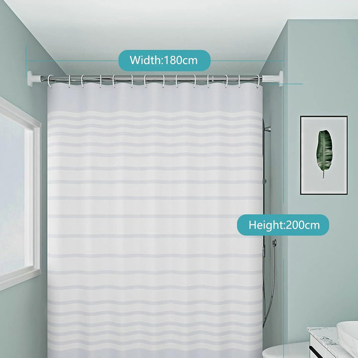Gualiy Duschvorhang 180x200 Anti-Schimmel, Shower Curtains Weiss Streifen Wasserabweisend Badewanne