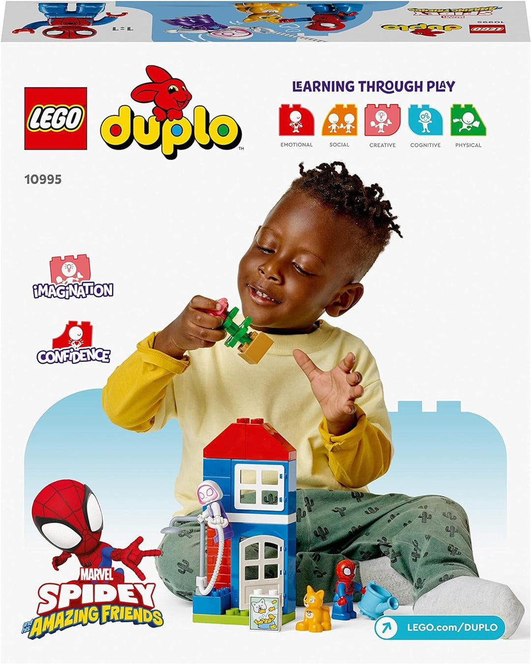 LEGO DUPLO Spider-Mans Haus, Spidey Set Spielzeug zum Bauen mit Figur und Steinen für Kleinkinder ab