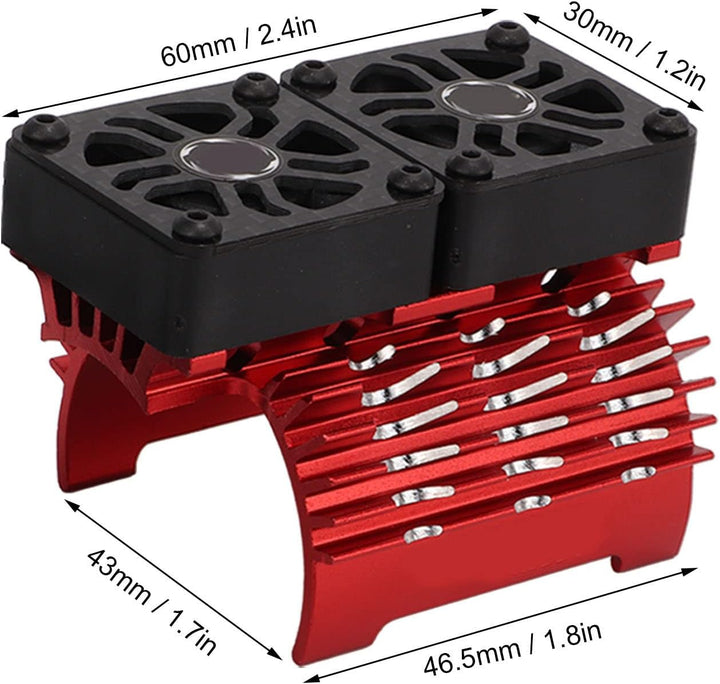 RC Bürstenloser Motor Lüfter, Doppelte Lüfter, 40‑42 mm, Alu, RC Car Kühlkörper für 1/8 ferngesteuer