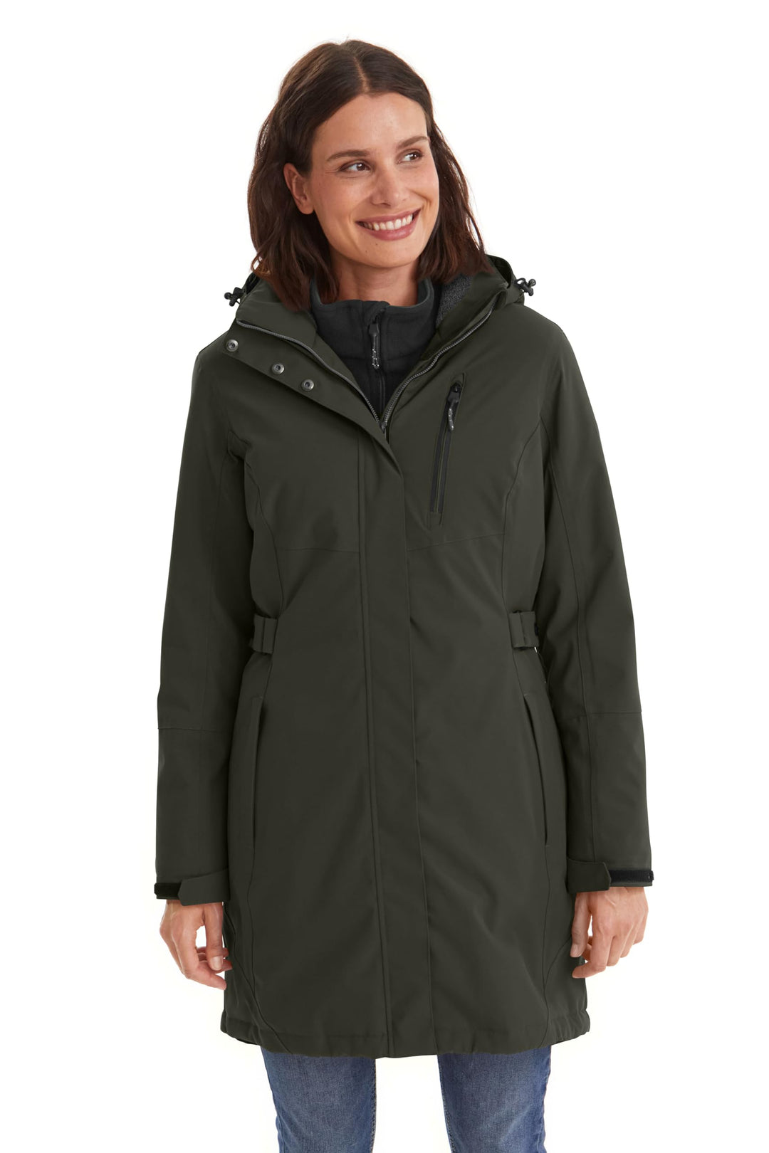 Killtec Damen Kow 165 Wmn Prk Funktionsparka/Parka mit abzippbarer Kapuze 38 dunkeloliv, 38 dunkelol