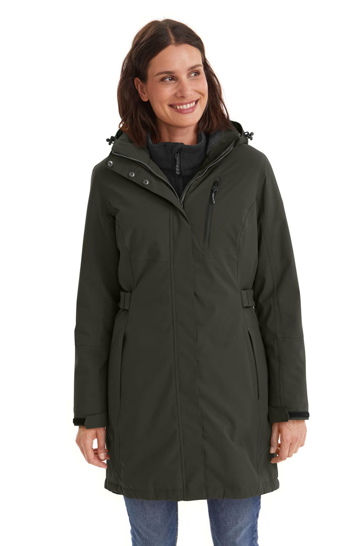 Killtec Damen Kow 165 Wmn Prk Funktionsparka/Parka mit abzippbarer Kapuze 38 dunkeloliv, 38 dunkelol