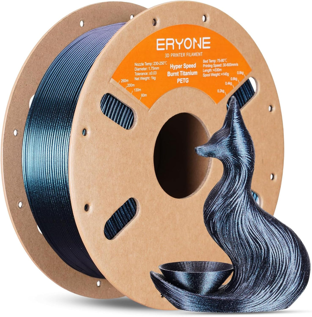 ERYONE Rapid PETG-Filament, gebranntes Titan, für 3D-Drucker, 1,75 mm +/-0,03 mm, 3D-Druck-Filament,