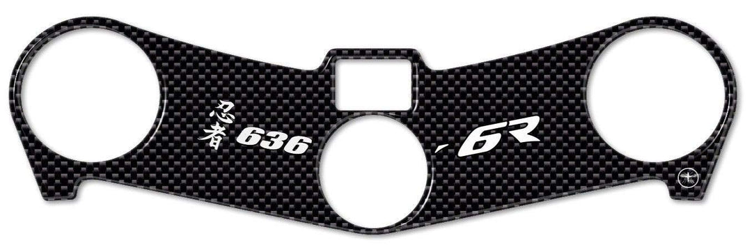 LABELBIKE 3D Motorrad Gabelplattenaufkleber kompatibel mit Kawasaki | ZX-6R 2003-2004, Lenkradschutz
