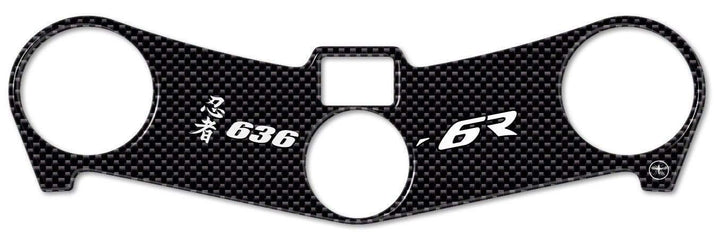 LABELBIKE 3D Motorrad Gabelplattenaufkleber kompatibel mit Kawasaki | ZX-6R 2003-2004, Lenkradschutz