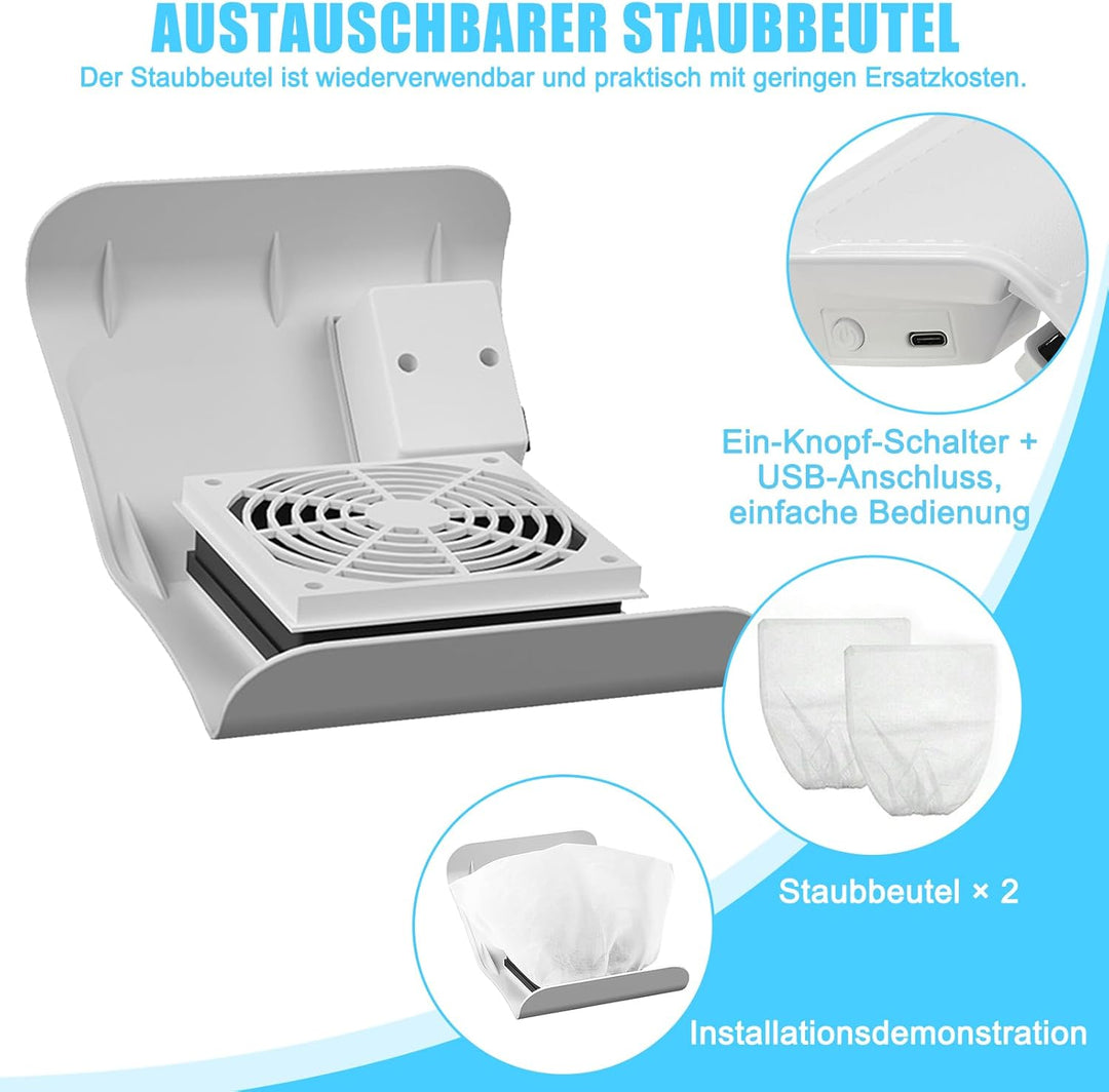 Staubabsaugung Für Nägel - Nagelstaub-Sammelmaschine, professioneller Nagelfilter Mit Wiederverwendb