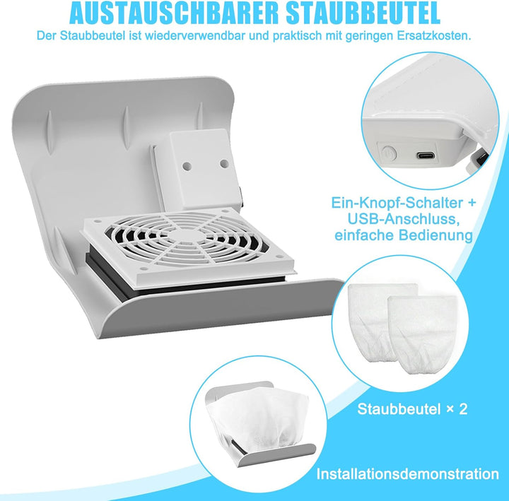 Staubabsaugung Für Nägel - Nagelstaub-Sammelmaschine, professioneller Nagelfilter Mit Wiederverwendb