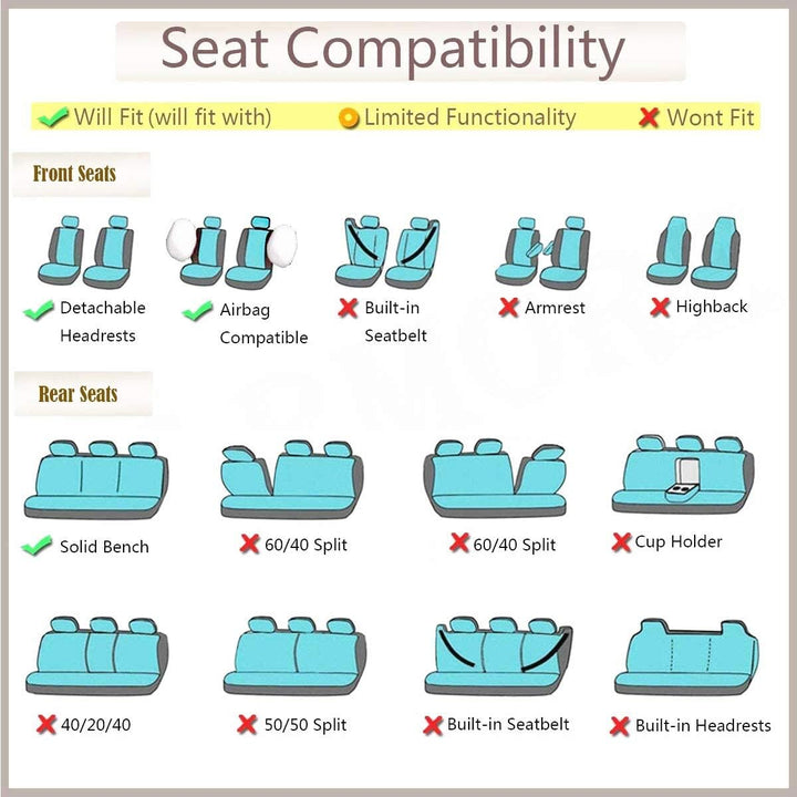 Flying Banner 9 Stück Autositzbezüge Komplettbezug Atmungsaktiver Verbundschwamm Polyestergewebe Bei