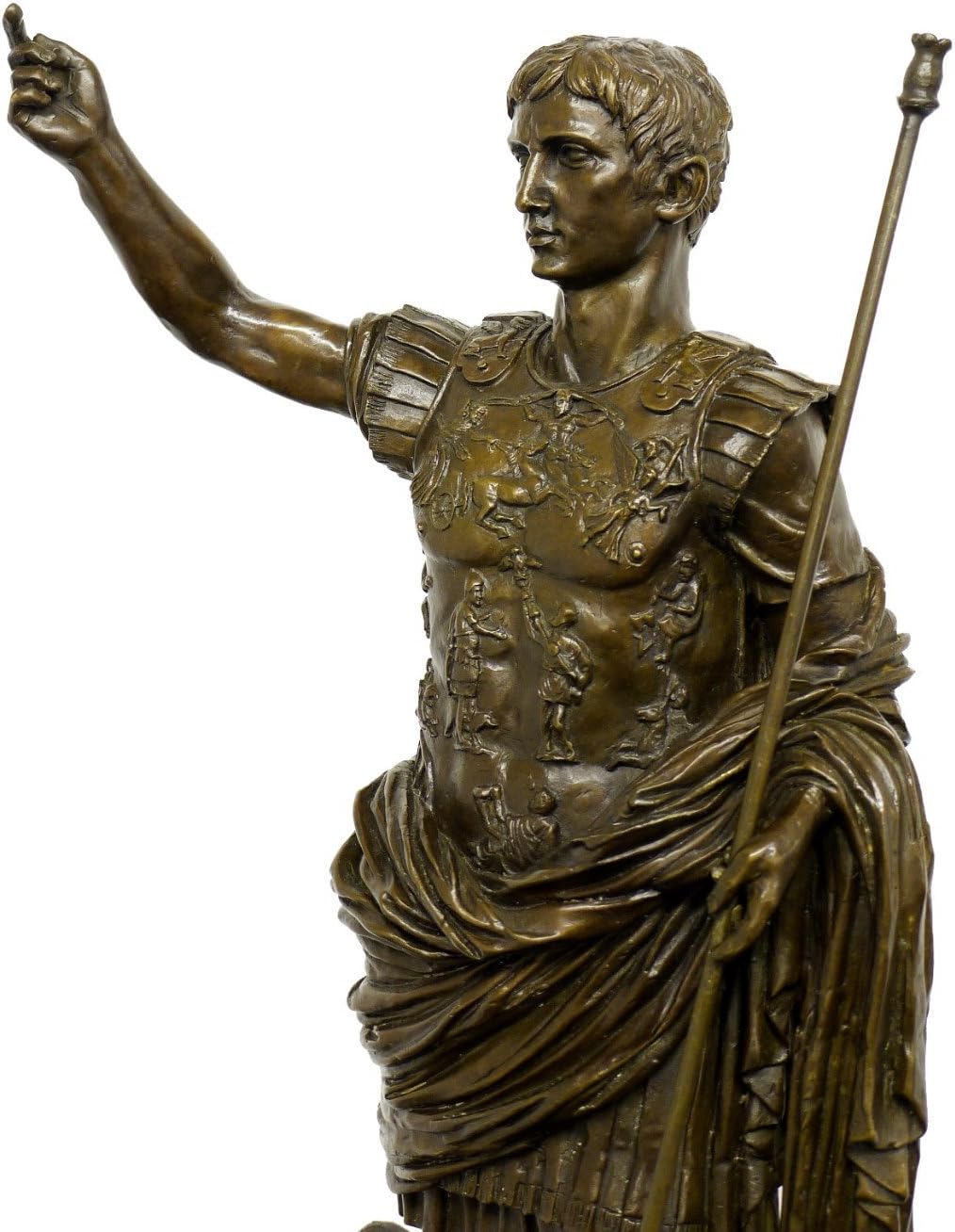 Römische Bronzefigur - Kaiser Augustus - signiert - Echte Bronze - Augustusstatue von Prima Porta -
