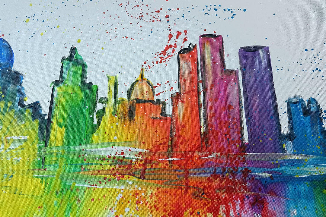 Monica Mirafiori I 100% HANDGEMALT I Gemälde Barcelona I 100x50cm | Gemälde Handgemalt | Acrylgemäld