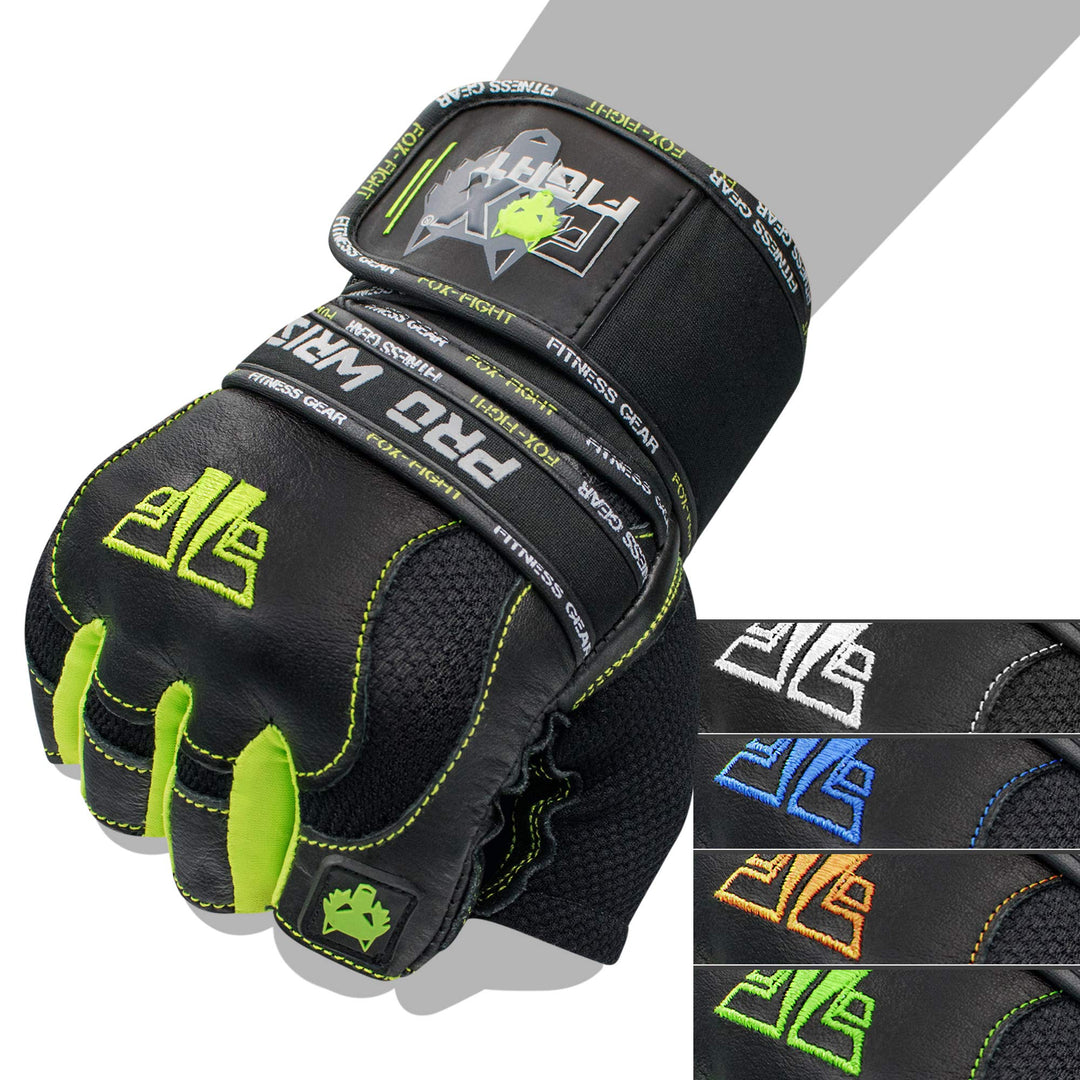 FOX-FIGHT Fitnesshandschuhe Trainingshandschuhe Kraftsport Damen Herren Leder Handschuhe Bodybuildin