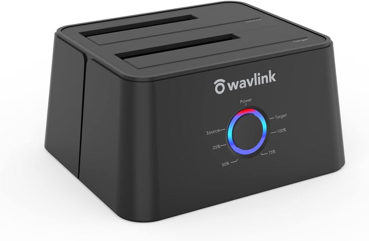 WAVLINK Dual Bay SATA zu USB3.0 / USB C Externe Festplatten Docking Station für 2,5 oder 3,5-Zoll-HD