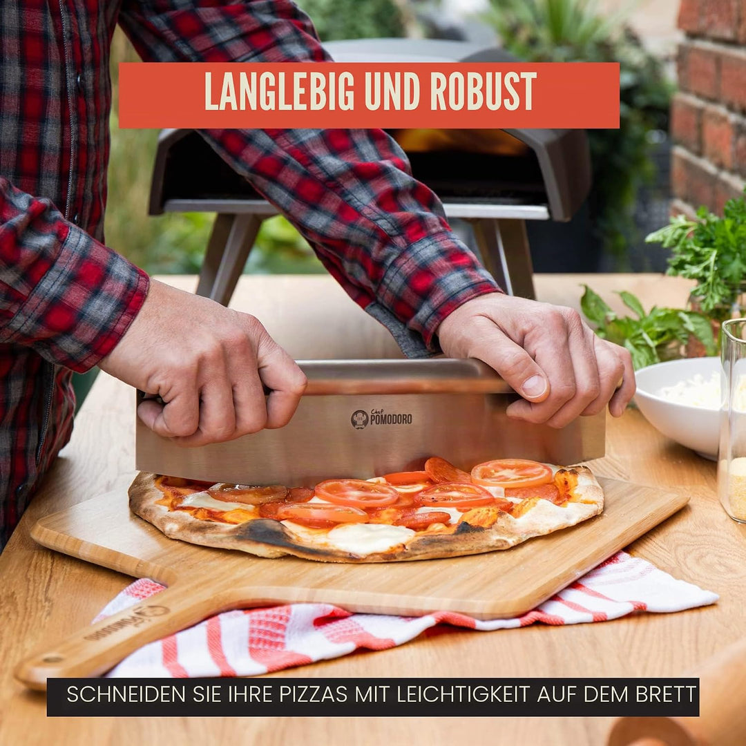 Chef Pomodoro Pizzaschieber – Pizzaschaufel – Pizzaheber aus Bambus – Pizzaschieber Holz – Pizzascha