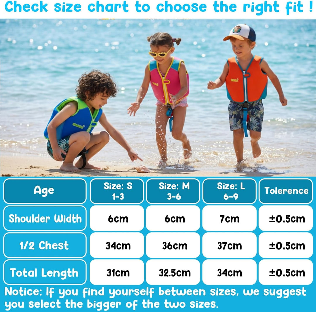 OSHYLE Kinder Schwimmweste - Jungen Mädchen Neopren Schwimmen Jacke Kleinkind Schwimmen Floating Neo